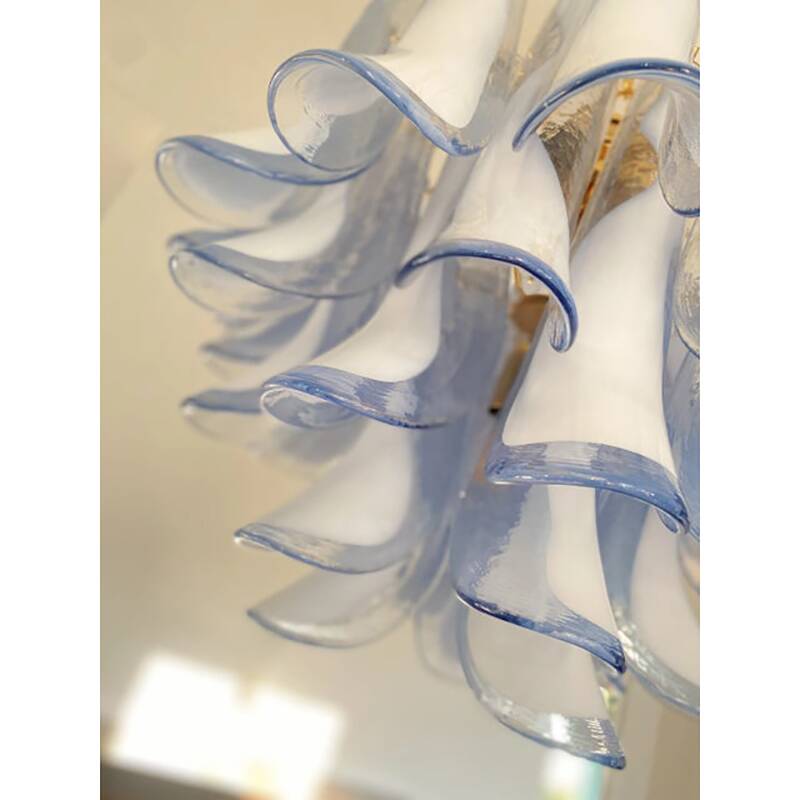 Blue “Selle-Petali” Murano Sputnik Candlestick