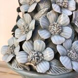 Manises ceramic lamp with blue flowers