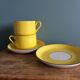 Tasses et soucoupe Saint Amand céramique jaune