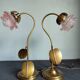 Pair of art deco lamps old gooseneck