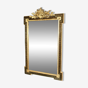 Napoleon III Mirror With Flowered Basket Fronton