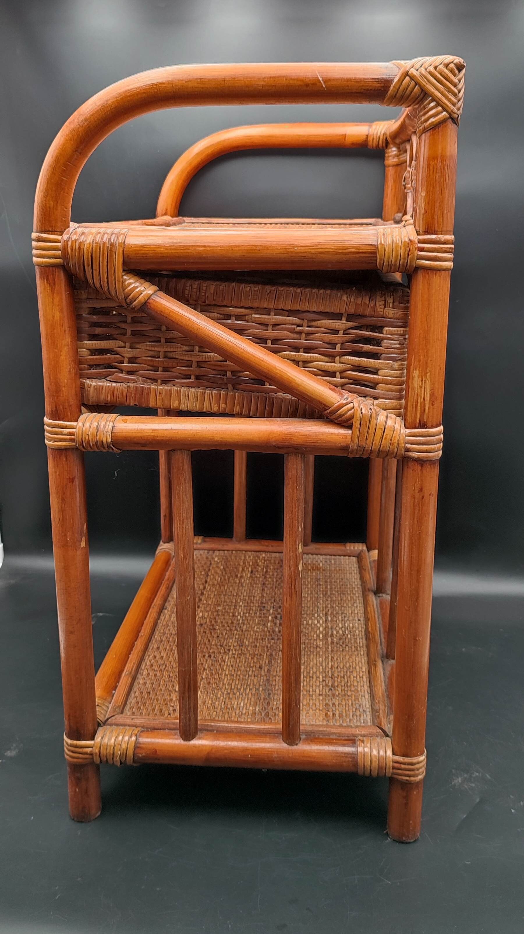 Vintage rattan bedside
