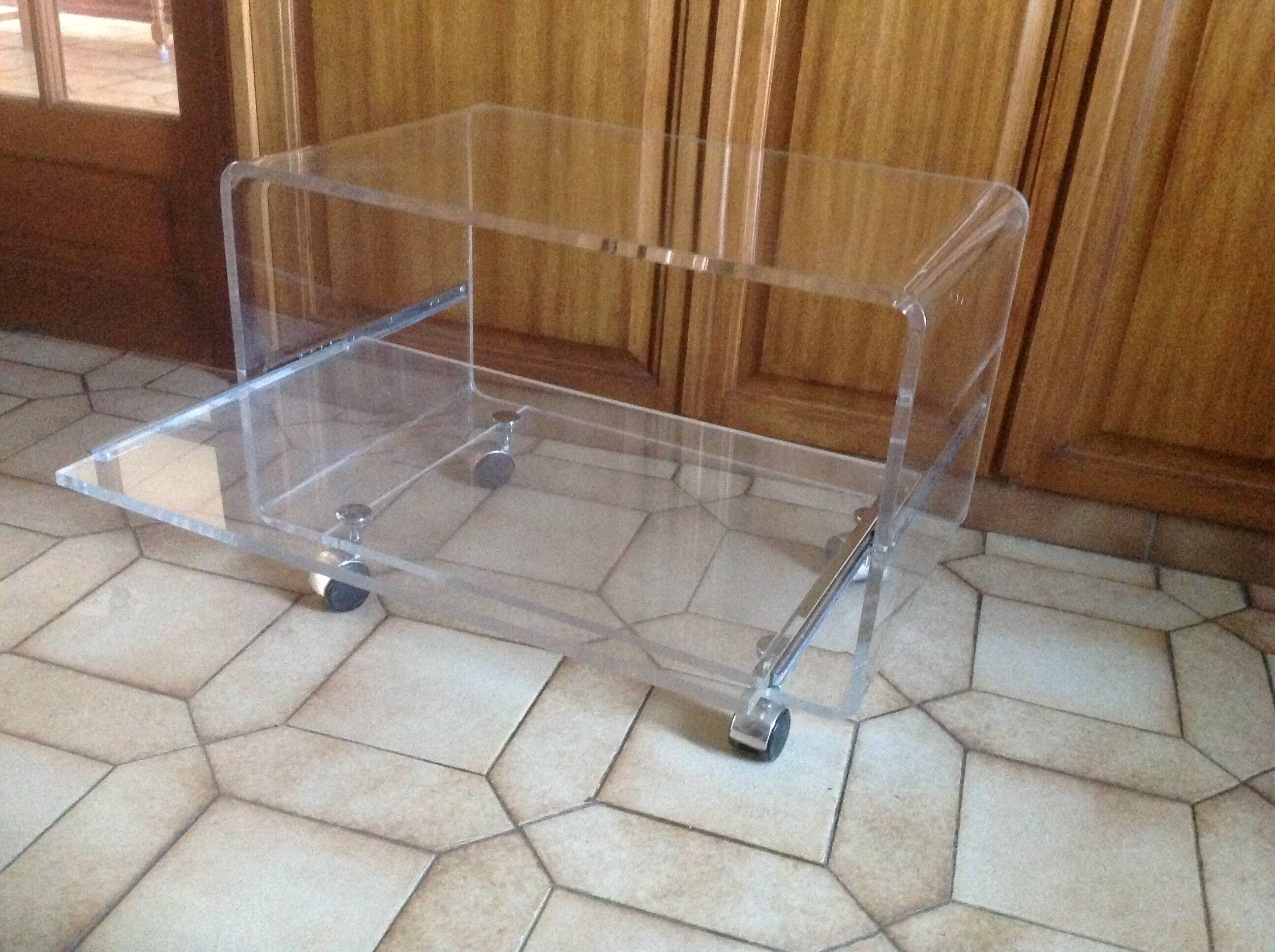 Vintage plexiglass coffee table David Lange 1970s