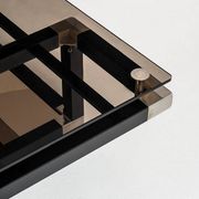 Coffee table attributed to Romeo Rega. Iron and smoked glass – France, 1980s.