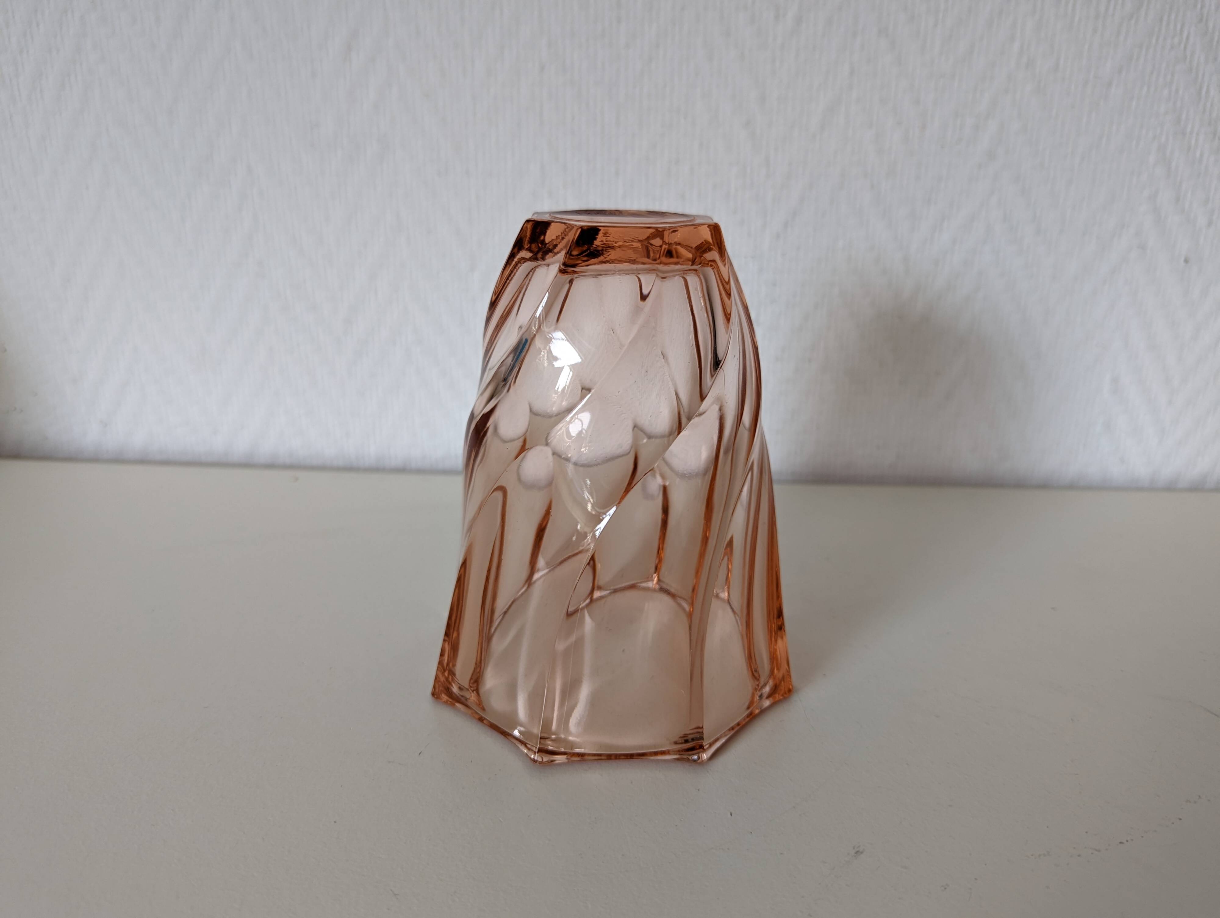 transparent glass vase in art deco style