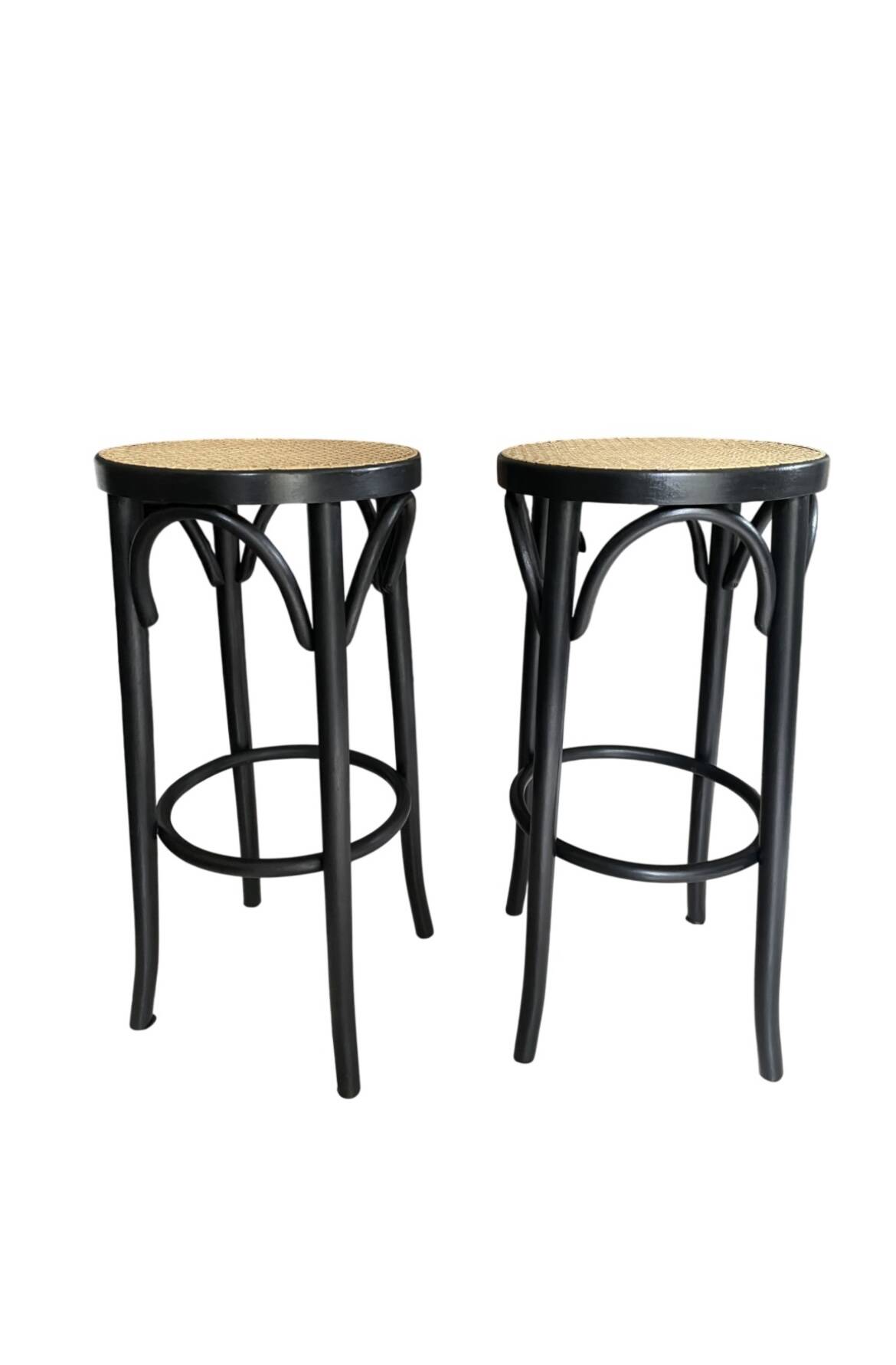 Vintage caned bar stools
