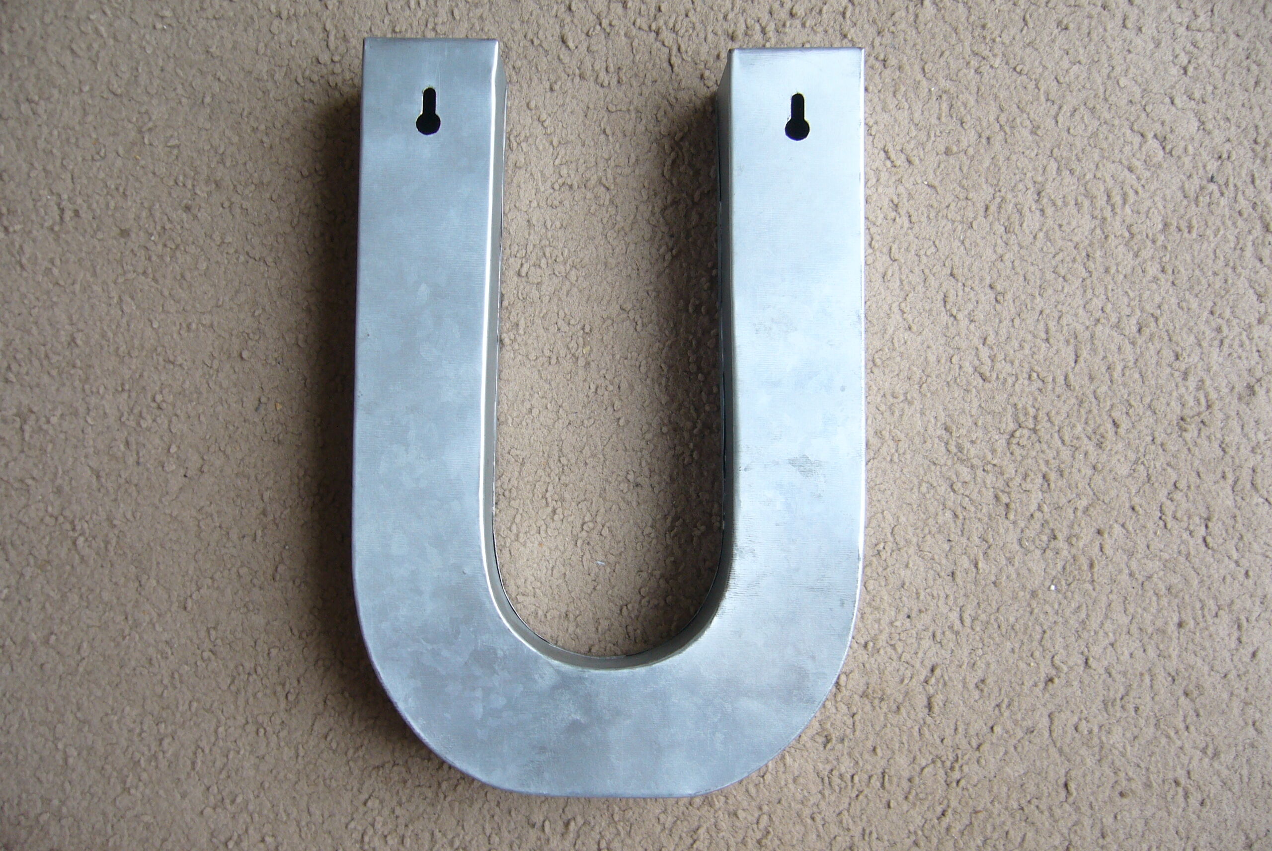 Letter U industrial white metal