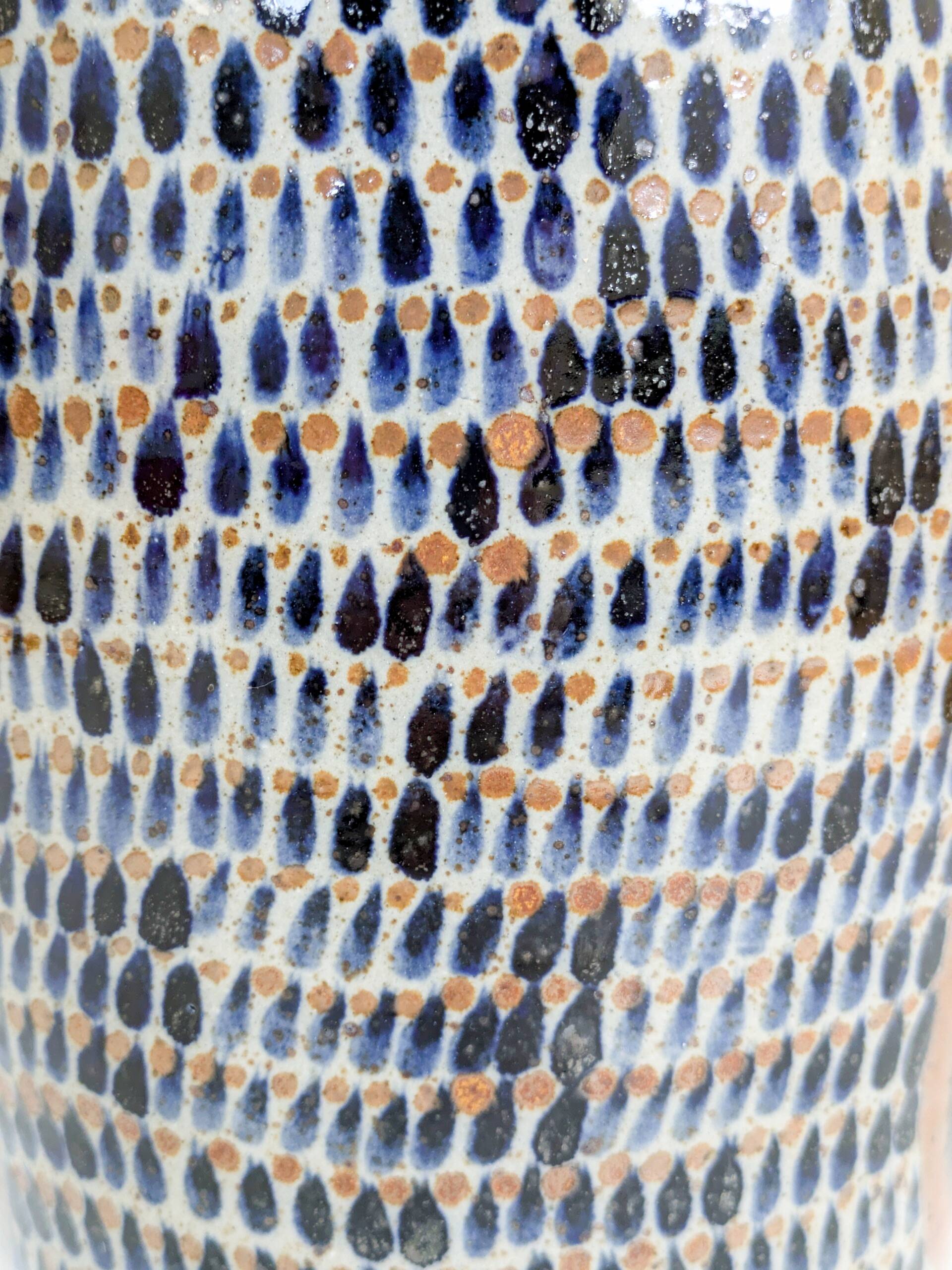 Large ceramic vase Tonalá hand-painted, Mexico 1970s