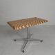 Coffee table made from hundreds of wooden blocks in a psychedelic pattern, 1990s.