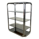 Vintage chrome rack with crystal smoked glass