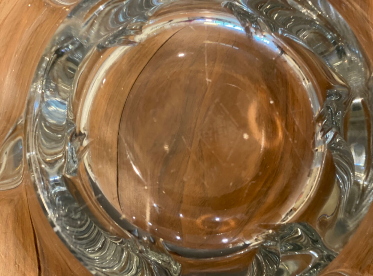 Crystal basin of the art crystallery of vannes circa 1970