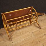 Table basse design en bambou et bois tressé des années 70