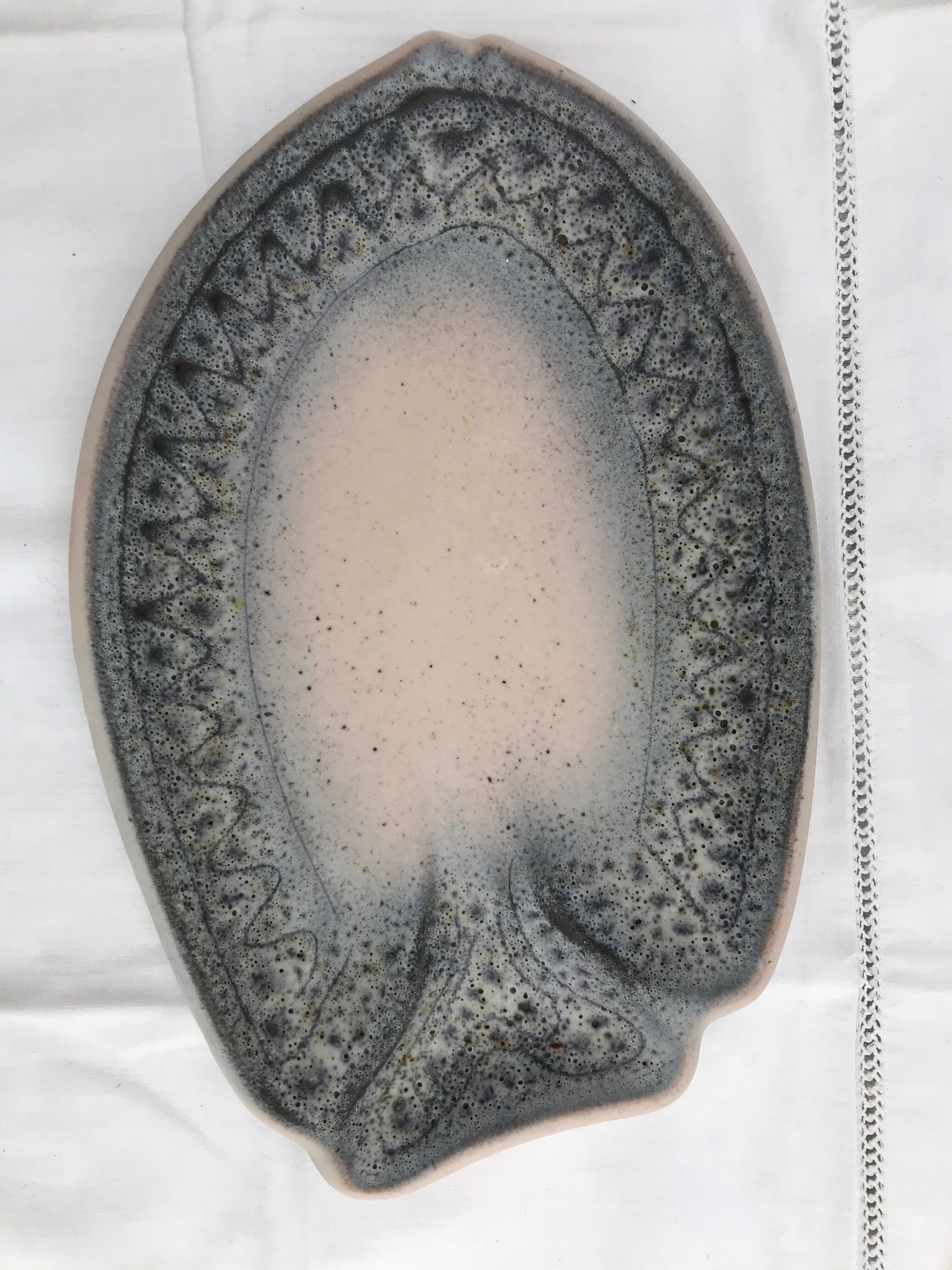 Former plate vallauris ceramics jean austruy shape vintage fish