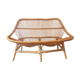 60s-70s wicker bench