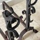Pair of vintage steel brutalist andirons