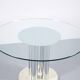 Italian marble dining table, chrome steel and glass, 70s