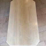 Light-colored travertine coffee table