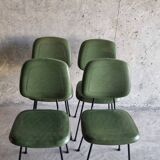 set of 4 vintage green chairs