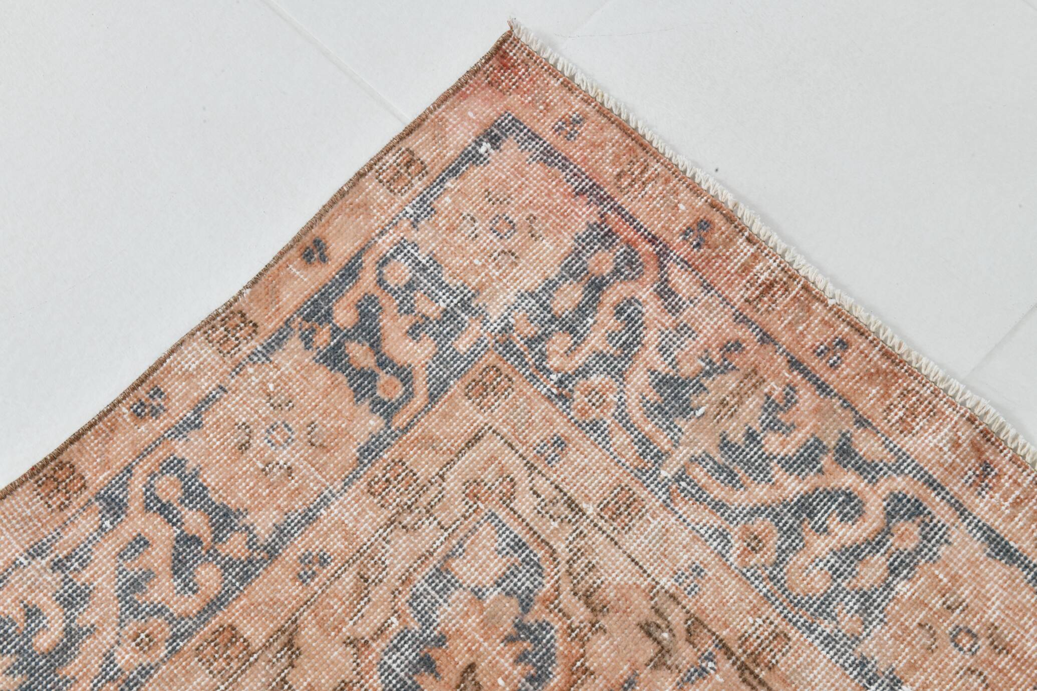 5'0 x 8'7 Ft Terracotta & Faded Blue Floral Vintage Persian Rug, 153x261 Cm