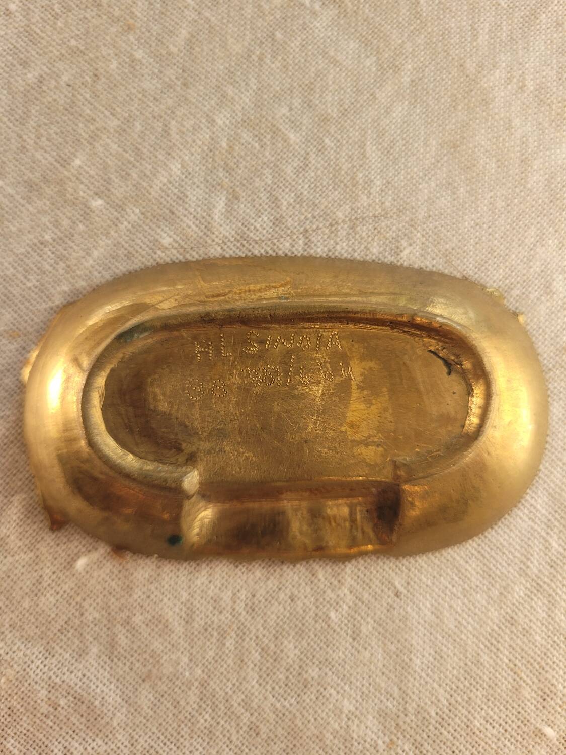 Small engraved brass ashtray
