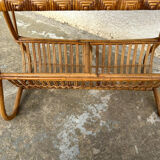 Vintage rattan magazine table