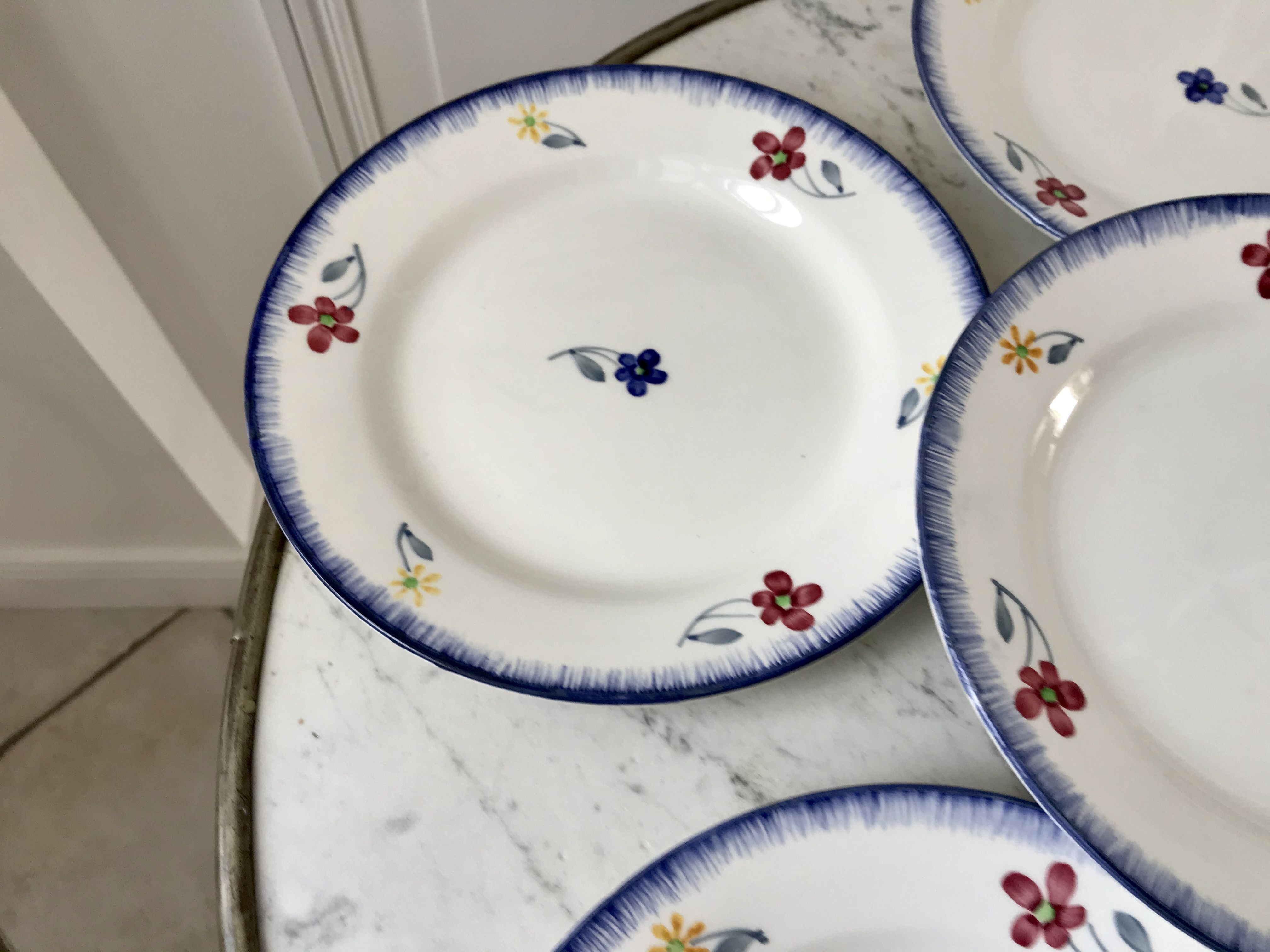 Set of 6 dessert plates Digoin Sarreguemines, years 30-40