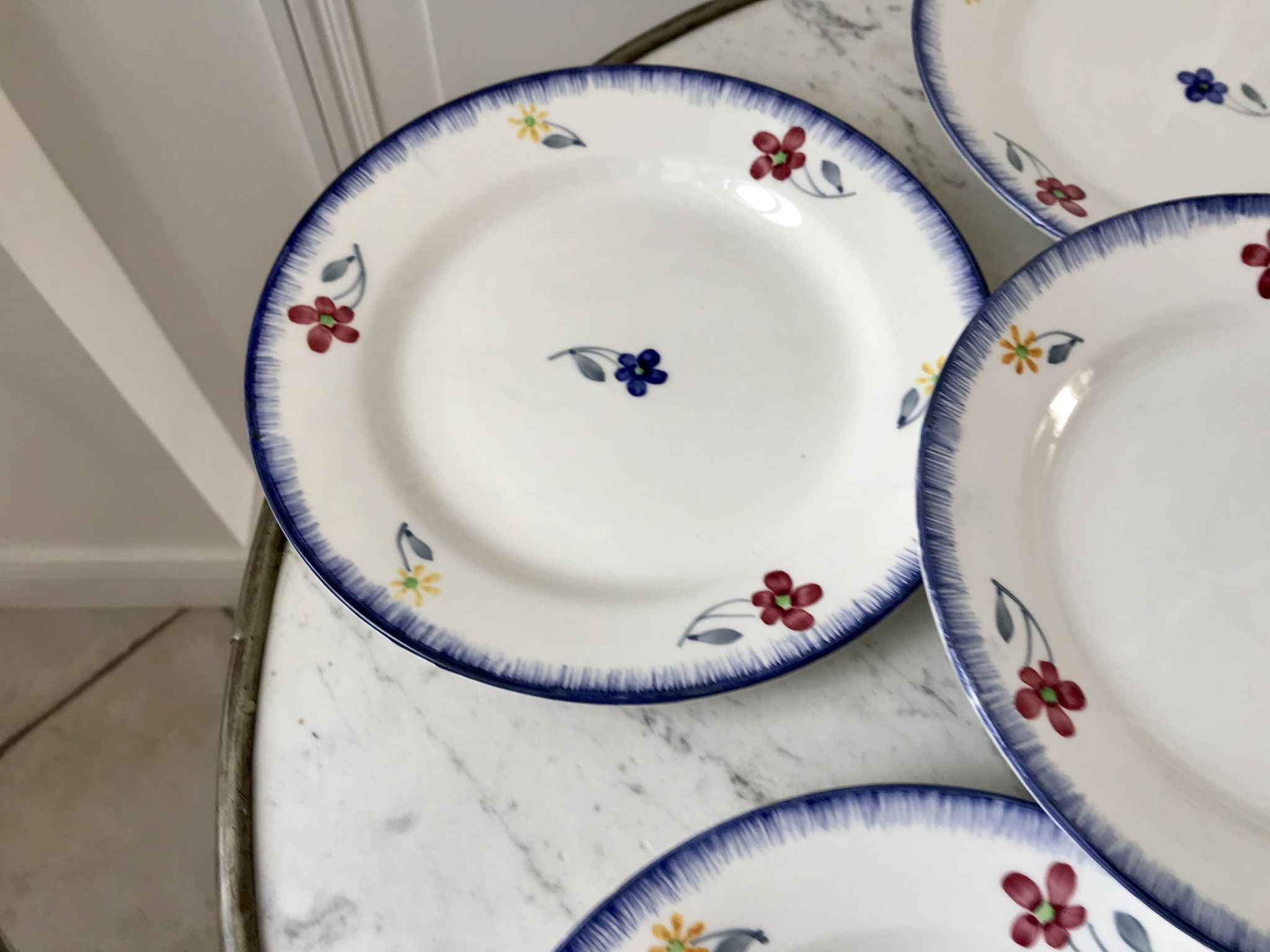 Set of 6 dessert plates Digoin Sarreguemines, years 30-40