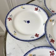 Set of 6 dessert plates Digoin Sarreguemines, years 30-40
