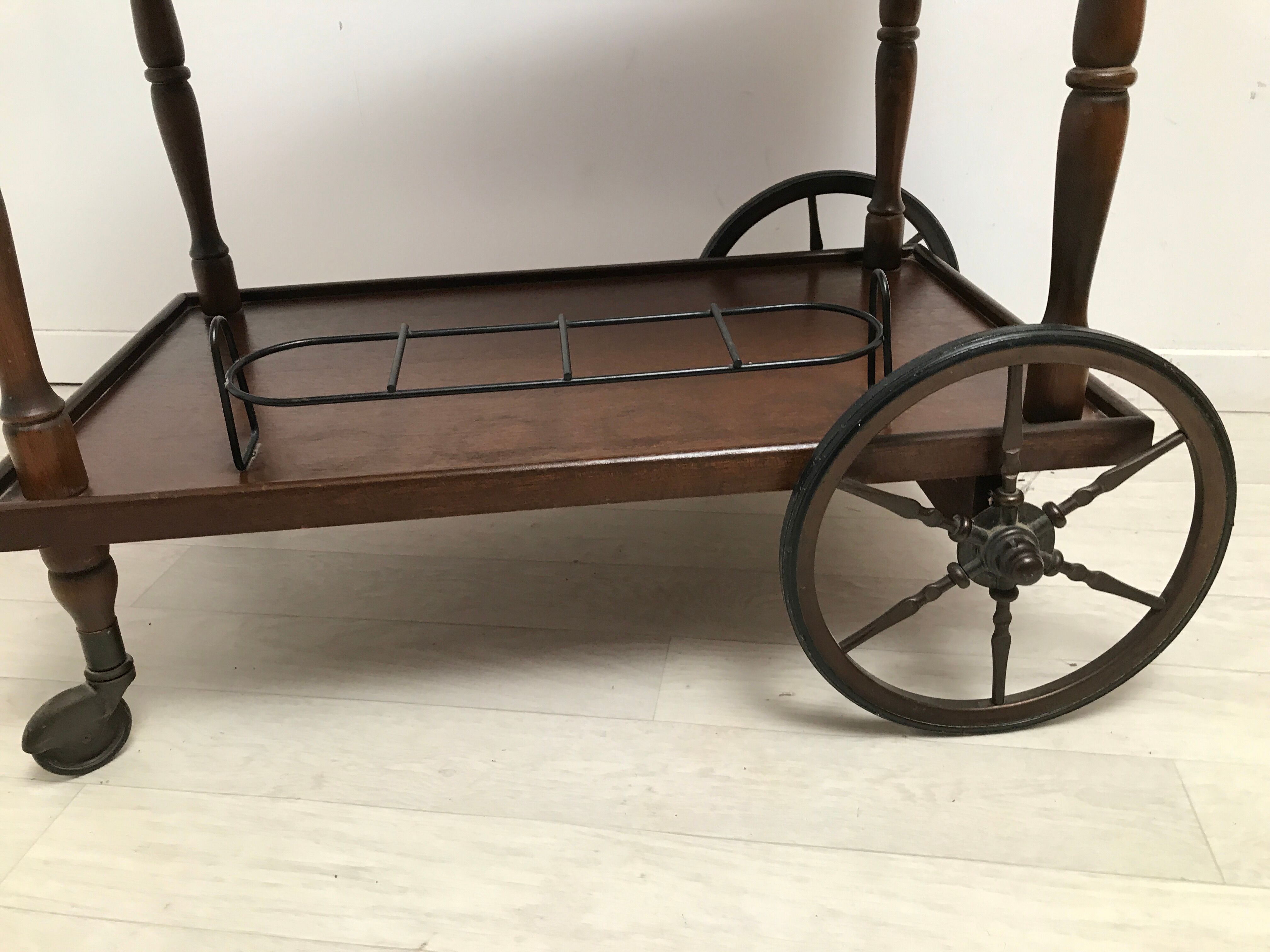 Vintage wheeled dessert Bottle Support
