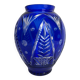 Cobalt blue Bohemian crystal vase from the 20th century.