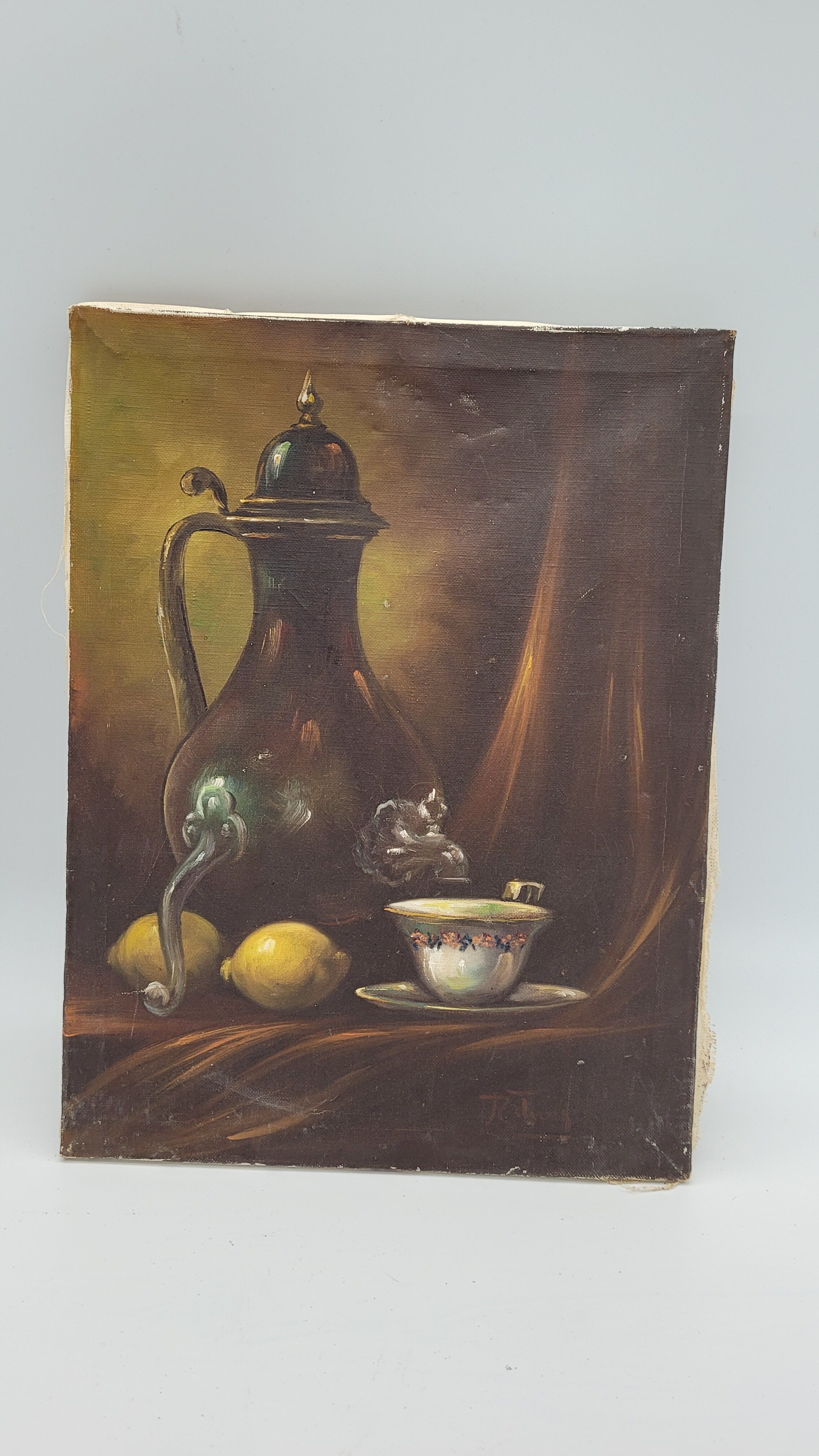 Painting on canvas lemons