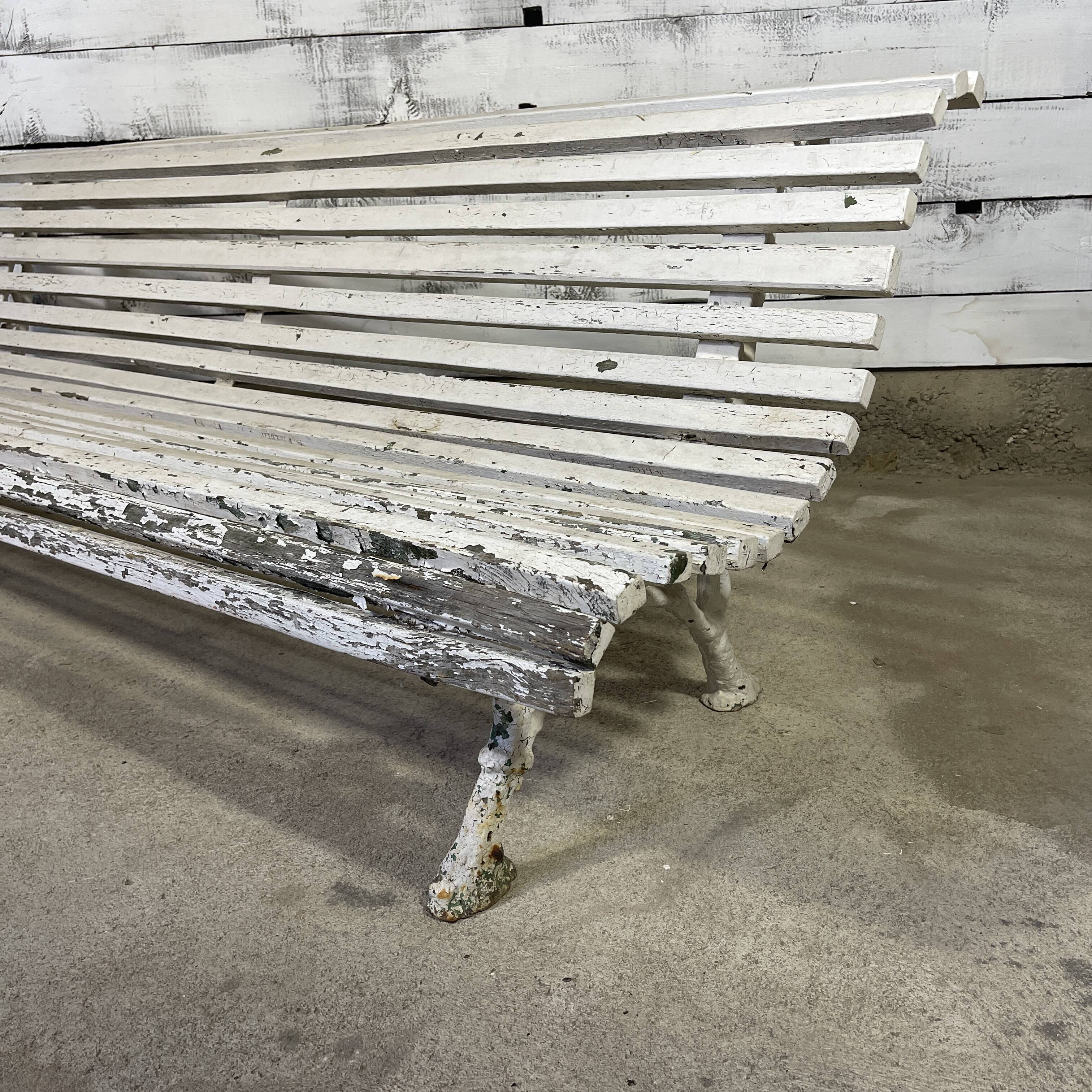 Garden slatted bench