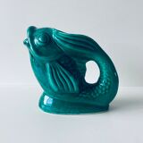 Vintage pitcher green fish shape