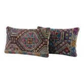 Set of 2 vintage kilim cushion covers 36x51 cm