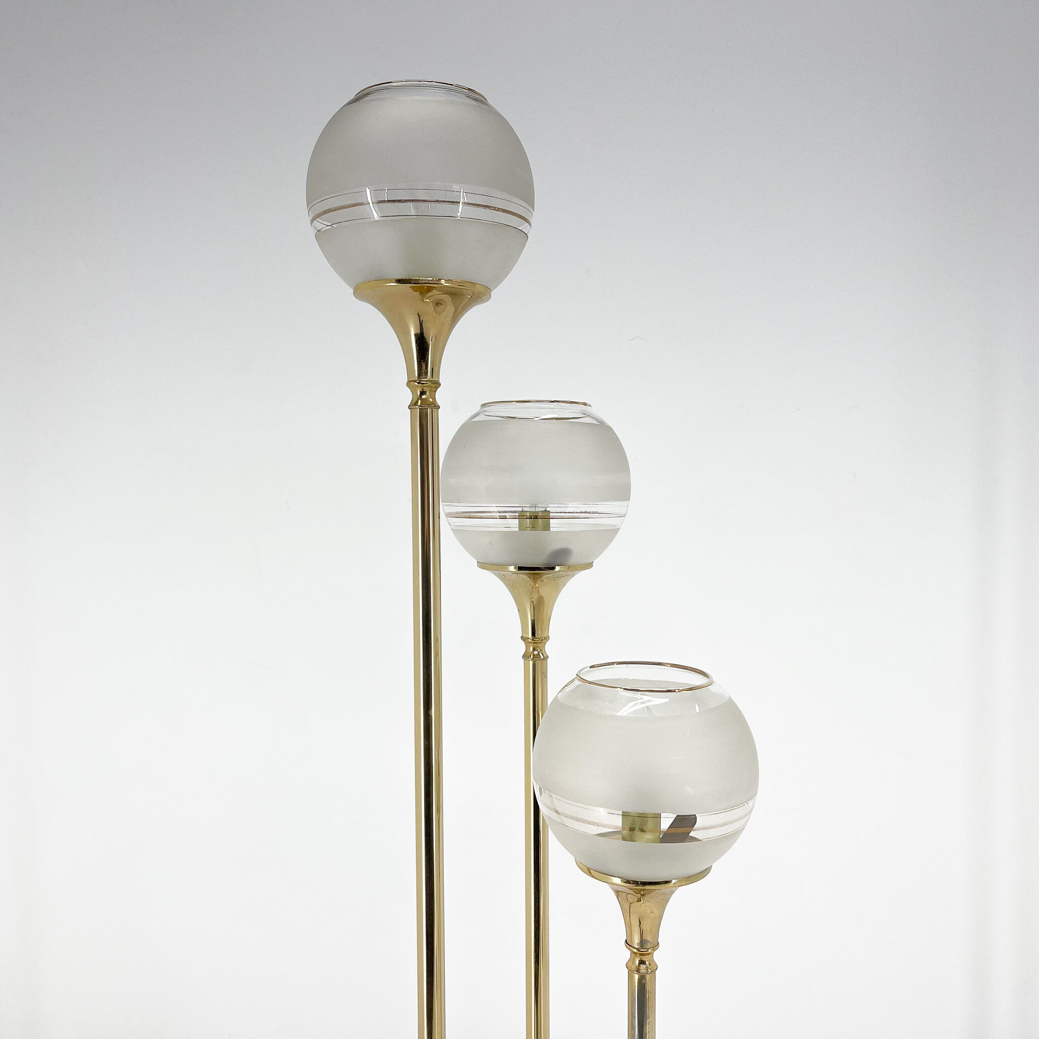 1970's italian metal & glass floor lamp