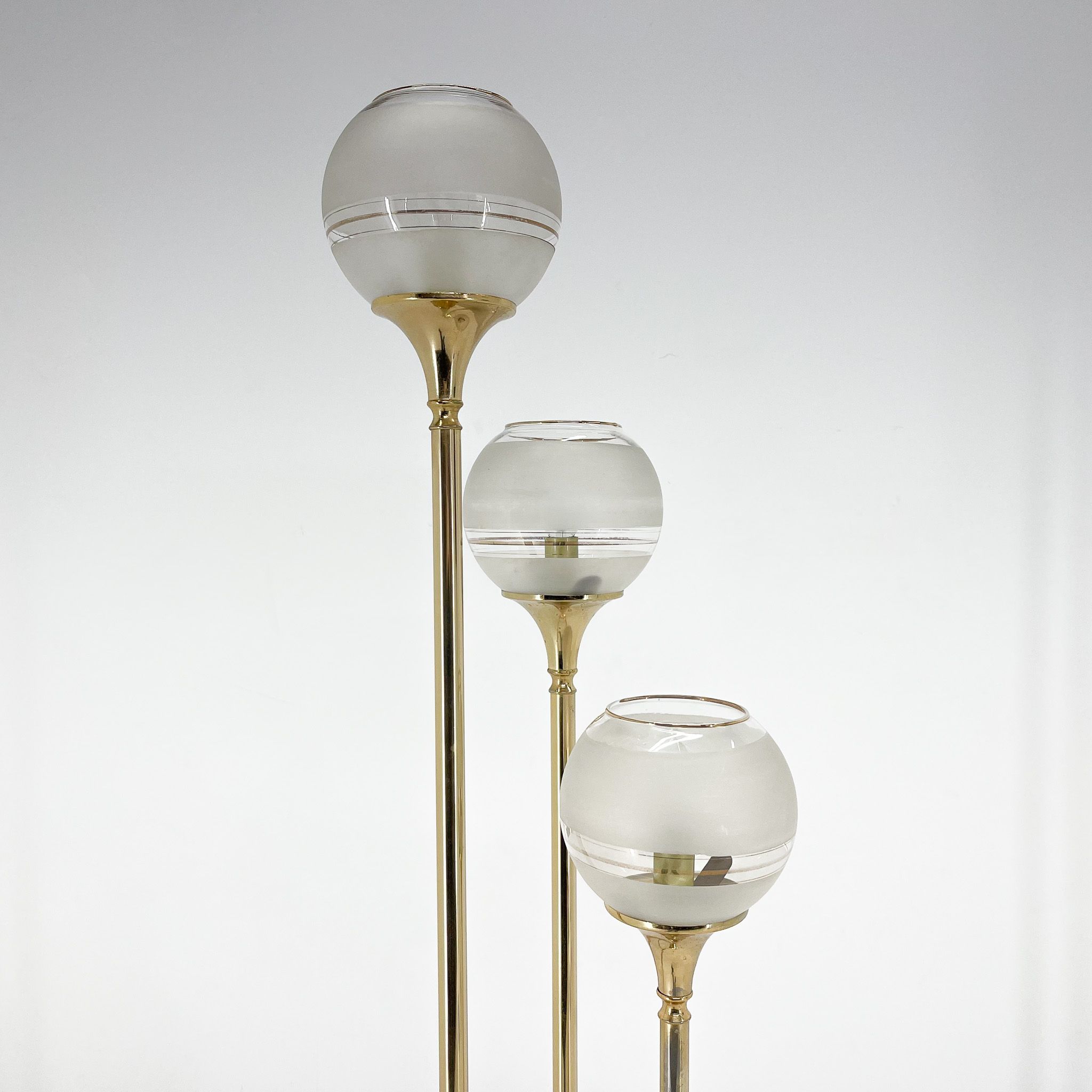 1970's italian metal & glass floor lamp