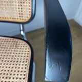 Fauteuil noir CESCA B64 en cannage d’après Marcel Breuer Made In Italy