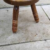 Small low vintage wooden stool