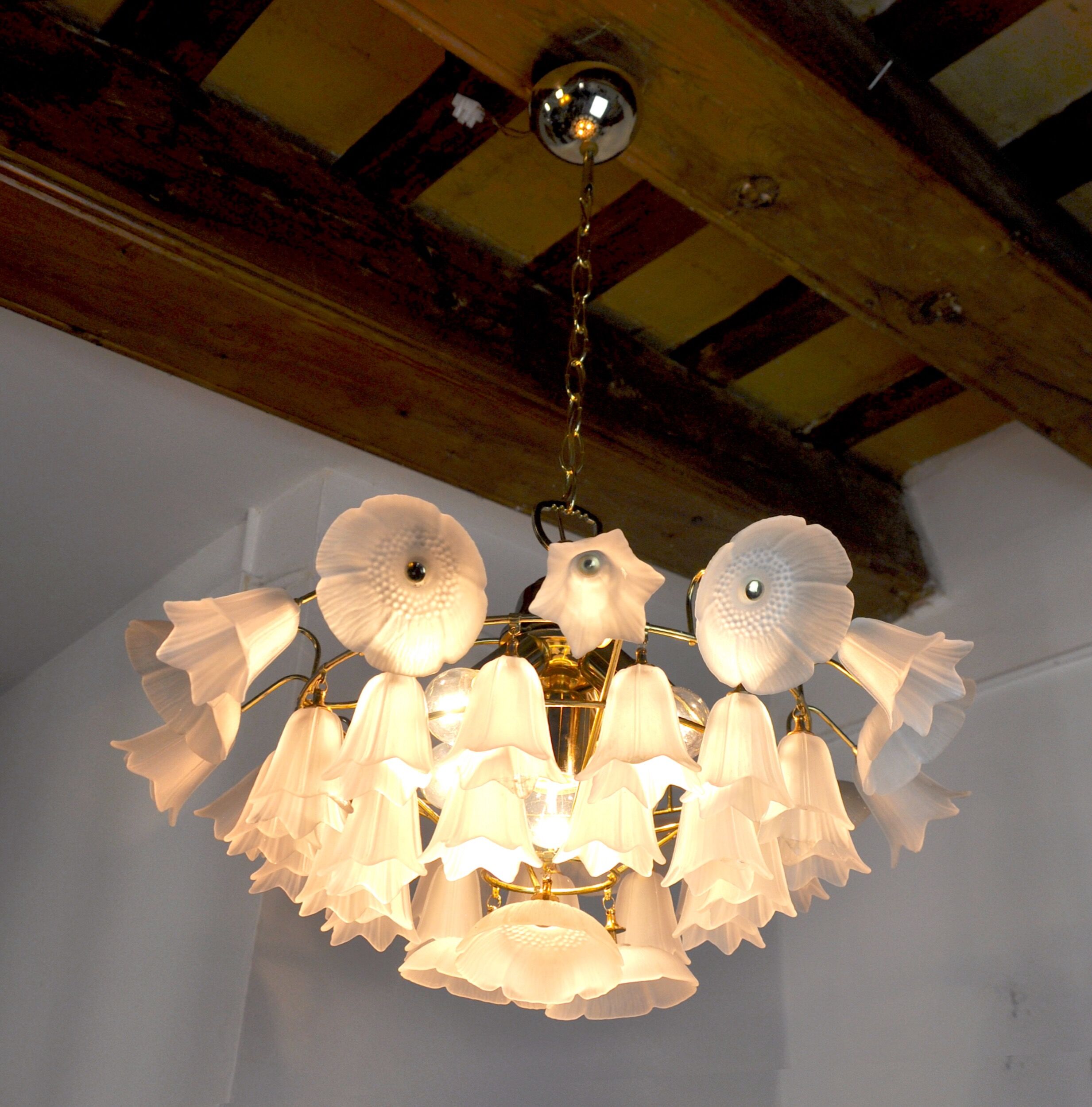 Murano glass floral chandelier, Italy, 1970