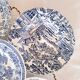 Mismatched antique soup plates