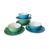 Tasses Digoin multicolores aspect tissage de panier