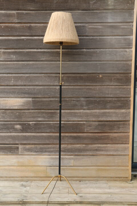 Floor lamp brass lacquered metal 1950