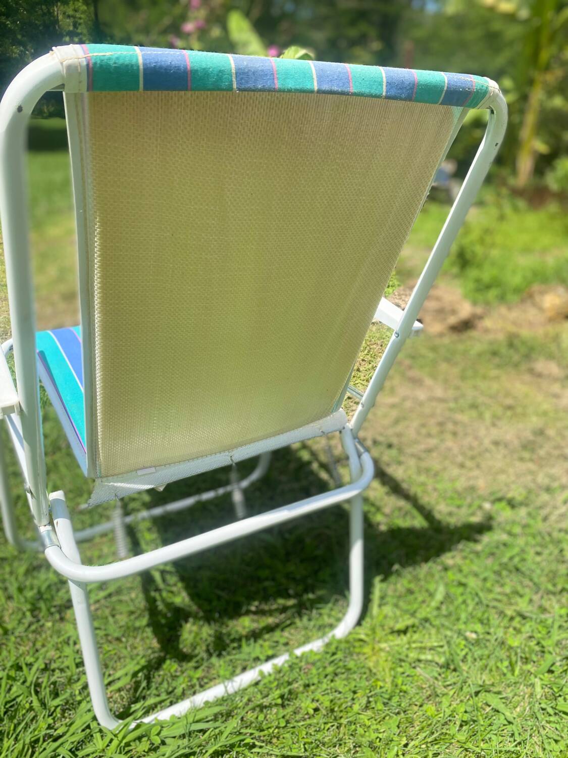 Striped camping chair