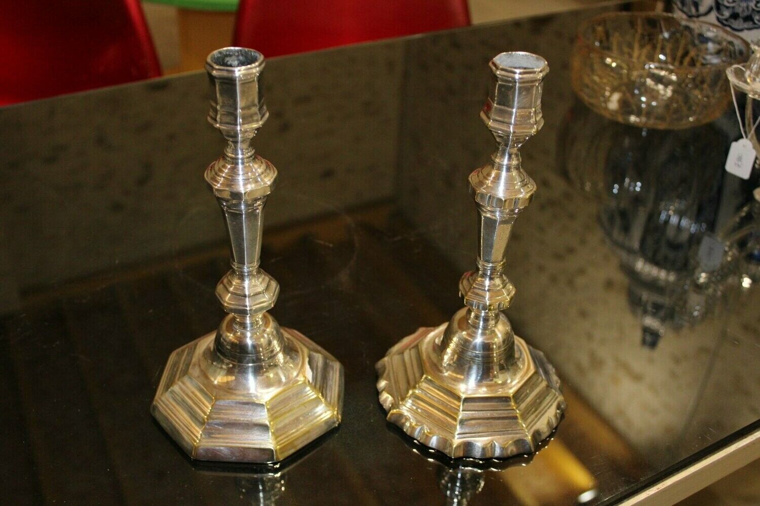 Silver Bronze Candlesticks