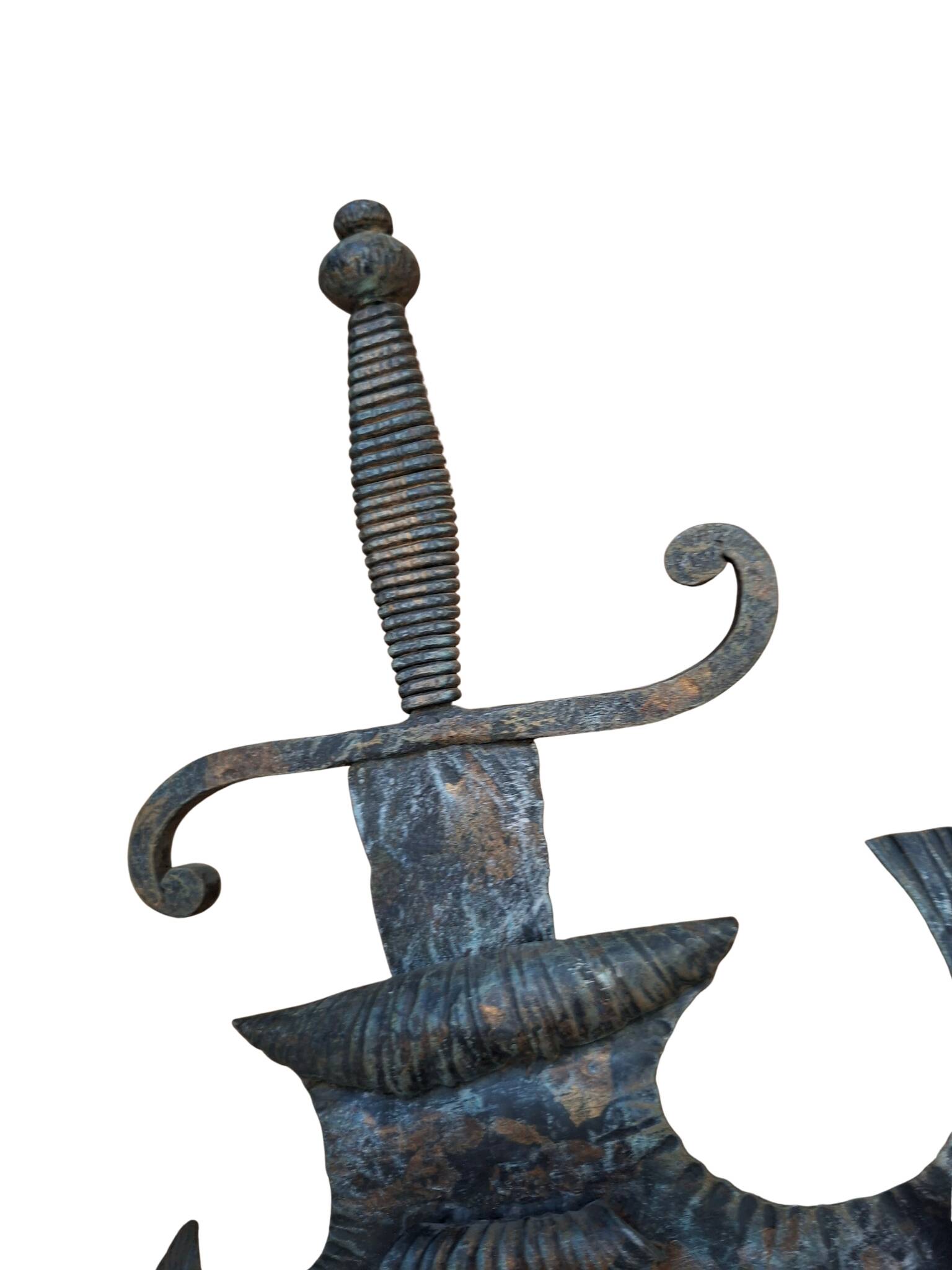 Specchio Araldico anni '70 in Ferro Battuto