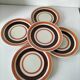 6 dessert plates Castellania – concentric orange and brown design