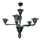 Contemporary Translucent Green-Bottle Murano Style Glass Chandelier