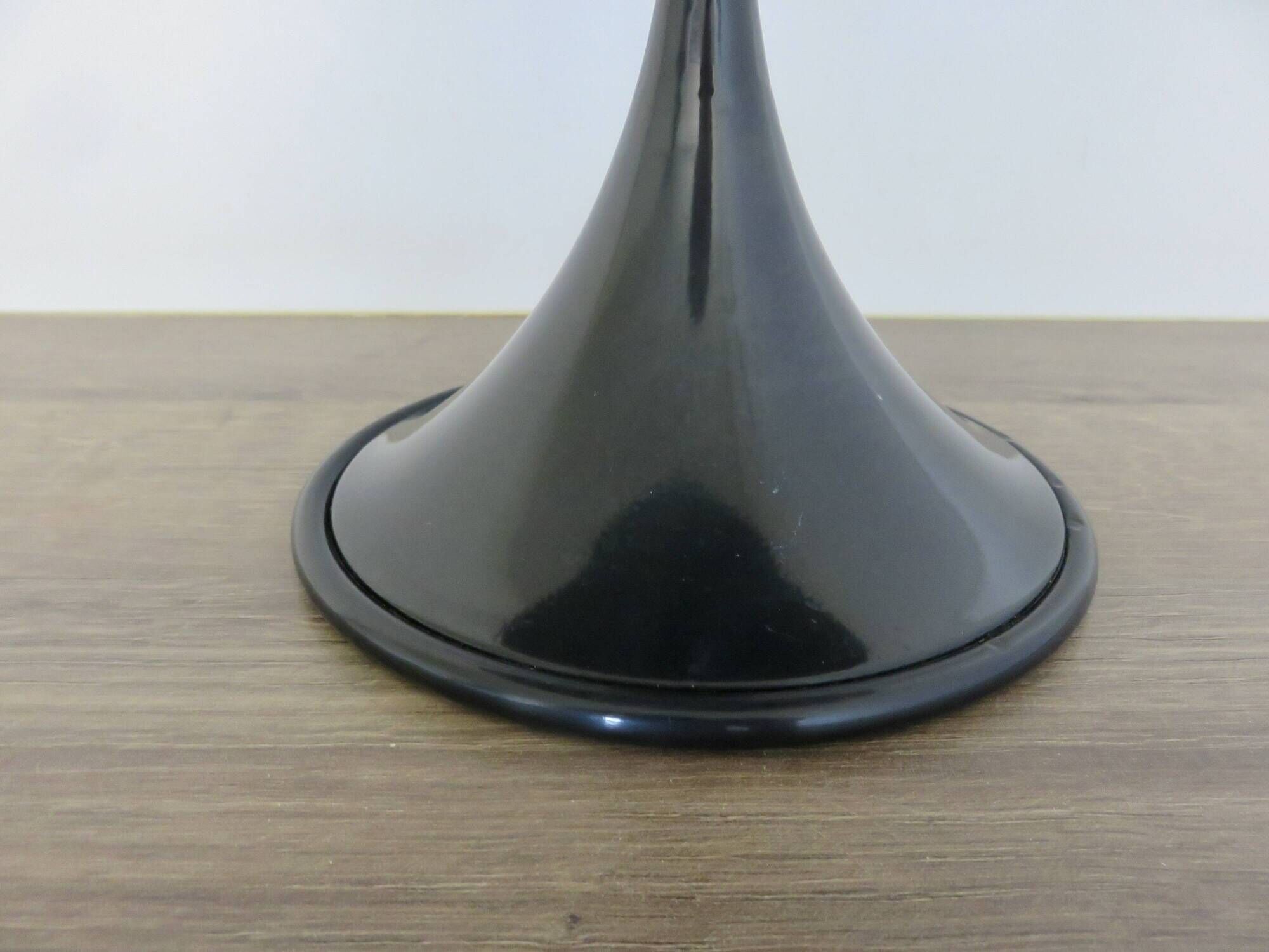 "Diabolo" fruit bowl with tulip base, made of metal, 1970s 80s.