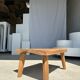 Coffee table in blond teak quadripod