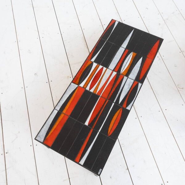 TABLE BASSE NAVETTE EN CÉRAMIQUE PAR ROGER CAPRON 1960